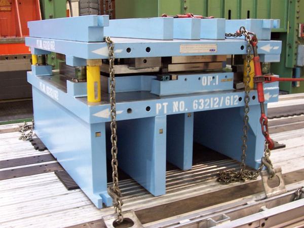 Die set on the press bolster